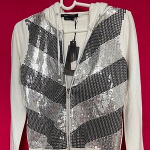 Vintage bcbg hooded cardigan jacket  disco 80 s !